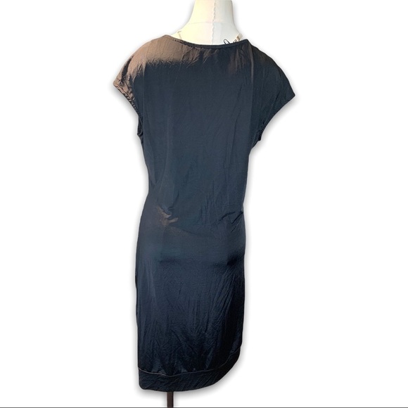 𝅺max Coco Women's Large Black Bodycon T Shirt Dress Rushed Side Stretchy - Picture 3 of 12